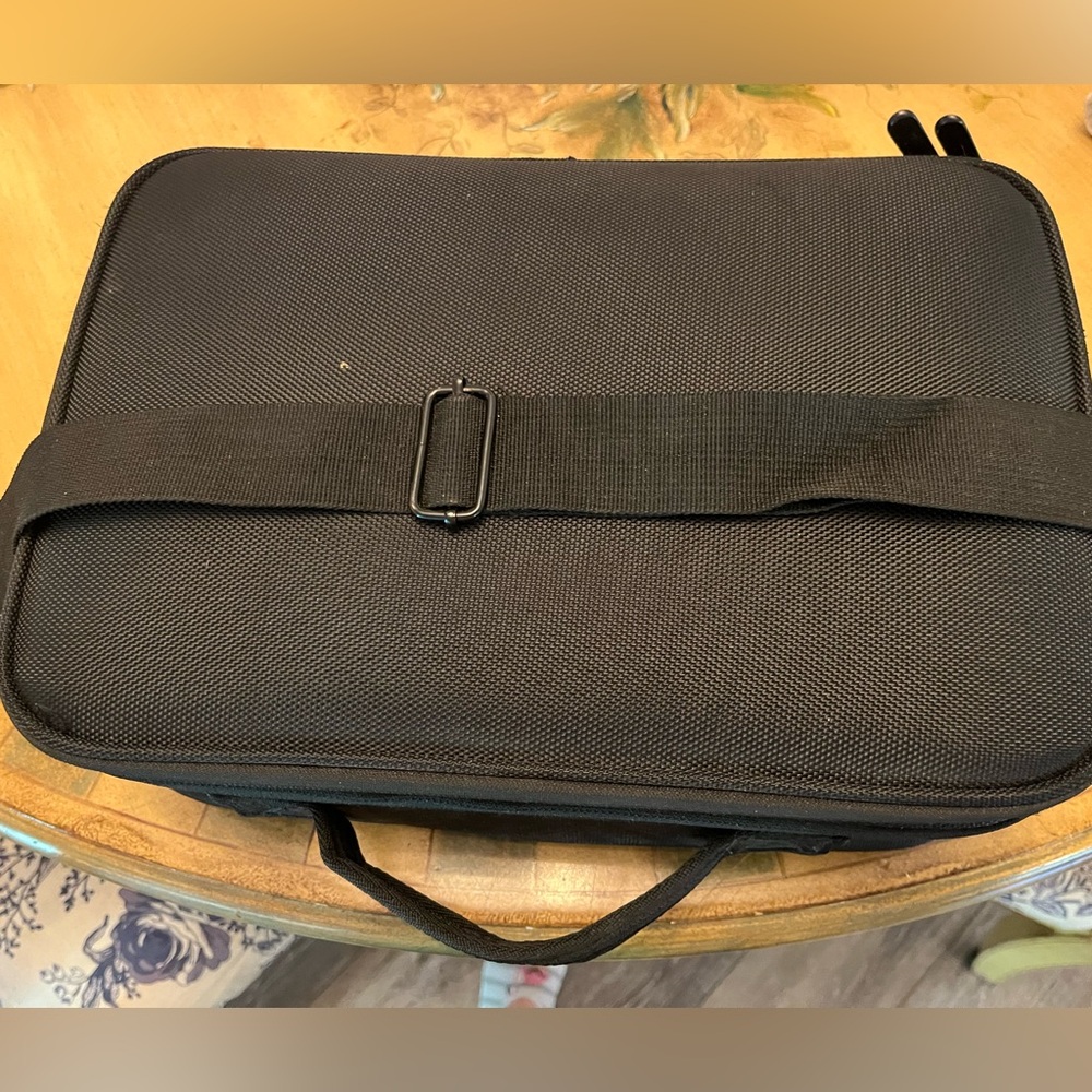 Black Structured Cosmetic Bag with Minimalist Design